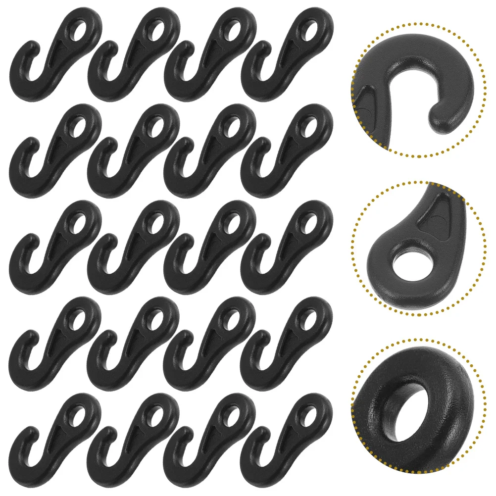 

20pcs Tent Hooks Durable POM Material Camping Accessories Fiberglass Plastic Rope Hangers Wear Resistant Outdoor Gear