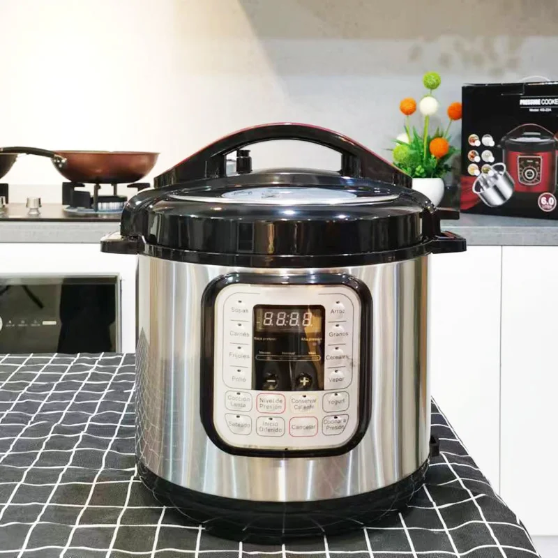 Multifunctional 5L-6L Electric Pressure Cooker 10-in-1 Functionality Programmable Control Non-Stick Coating Stainless Household