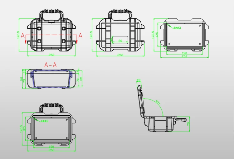 Hard Plastic PP Small Waterproof Shockproof Dustproof Equipment Storage Case for Electronic Chip