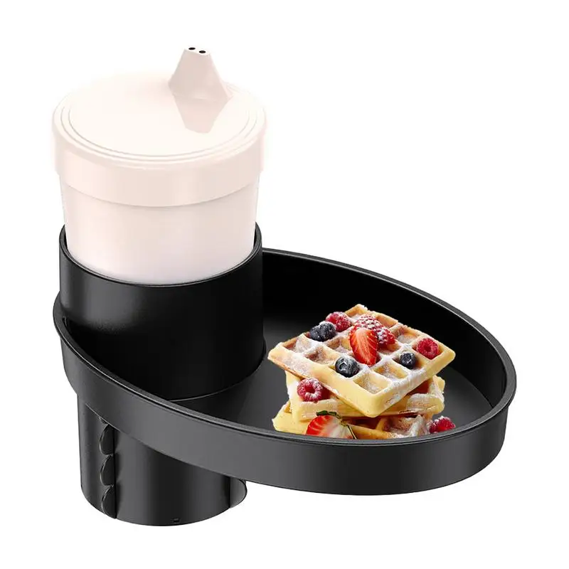 Car Seat Snack Tray, Portable Cup Holder Plate for Toys Water Glasses Accessories with Rotating Design