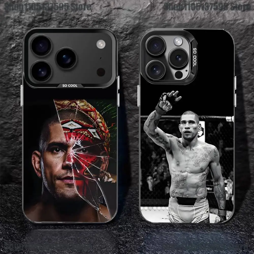 الملاكمة Hfighting بيريرا أليكس جراب هاتف آيفون 17,16,15,14,13,12,11,Pro,XS,Max,Plus,Mini,SE4,E غطاء أسود غير لامع مقاوم للصدمات #1