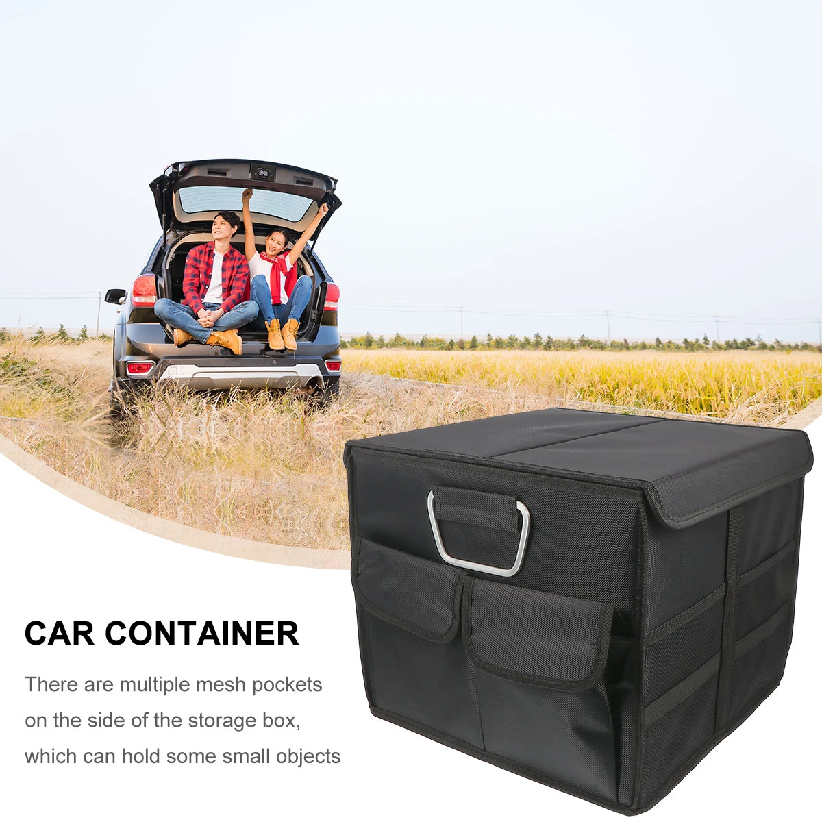 

Car Storage ganizer Oxford Cloth Waterproof Durable Foldable Container Large Capacity Car Boot Storage Box Pouch