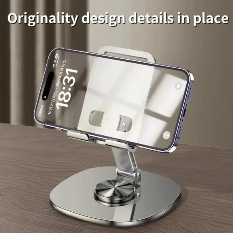 Desktop Foldable Cell Phone Support 360 Rotation Multi-angle Tablet Stand Holder for iPhone 17 Series Samsung Xiaomi