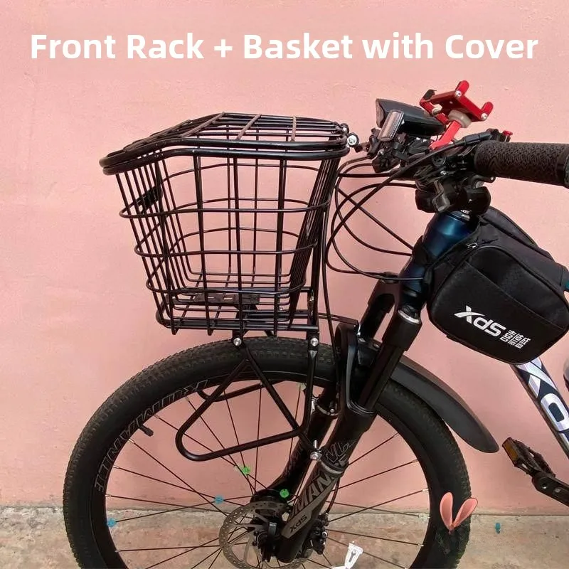 

Передняя корзина-багажник для горного велосипеда, полка для хранения, крепление для сумок, книг и покупок, средний размер