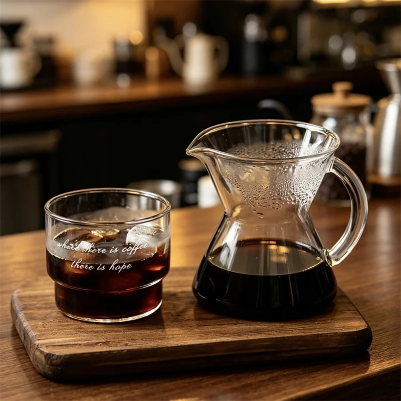 300ml Conical Borosilicate Glass Coffee Server Pour Over Drip Coffee Pot with Handle Barista Hand Brewing Carafe Tools - view 6
