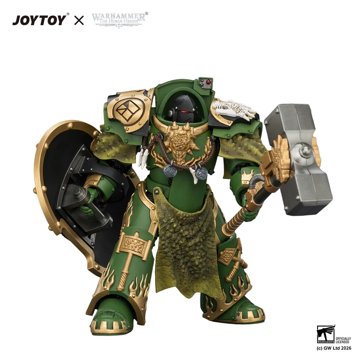 JOYTOY Warhammer The Horus Heresy Action Figures Salamanders Firedrake Terminator with Thunder Hammer Dragonscale Storm Shield view 5