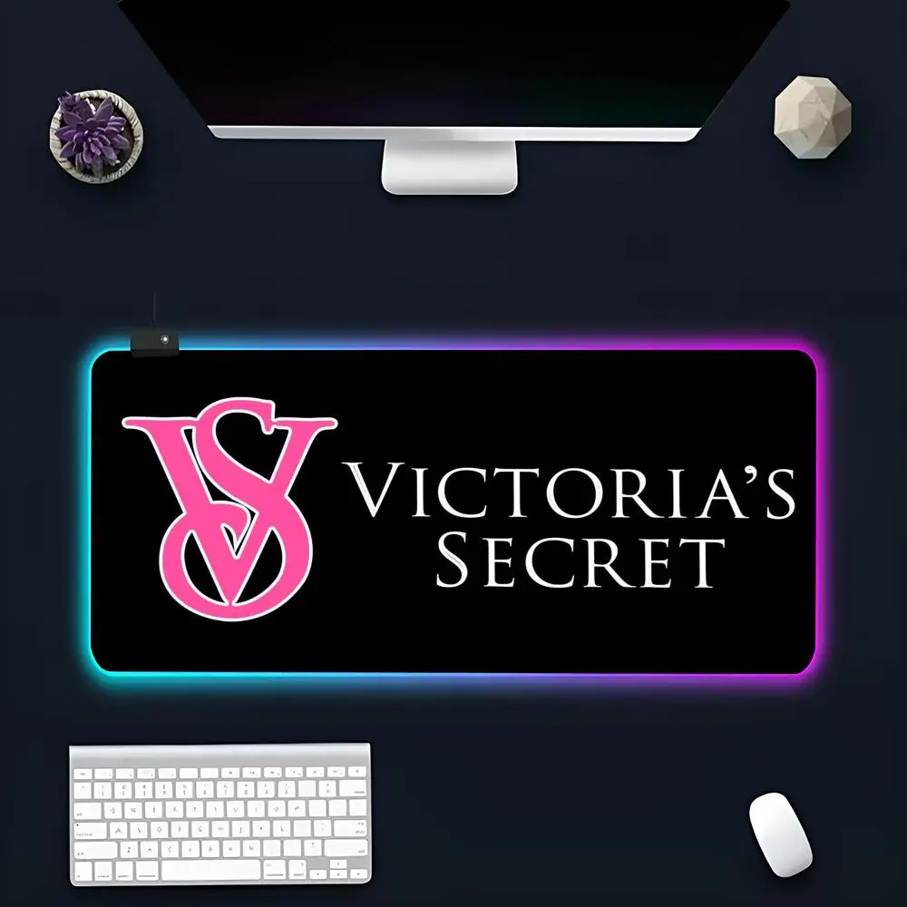 V-VICTORIA'S S-SECRETS Mouse Pad Popular Large RGB Mause pads XXL LED Japan made Table Pads Keyboard Mats Desk Rug With Backlit