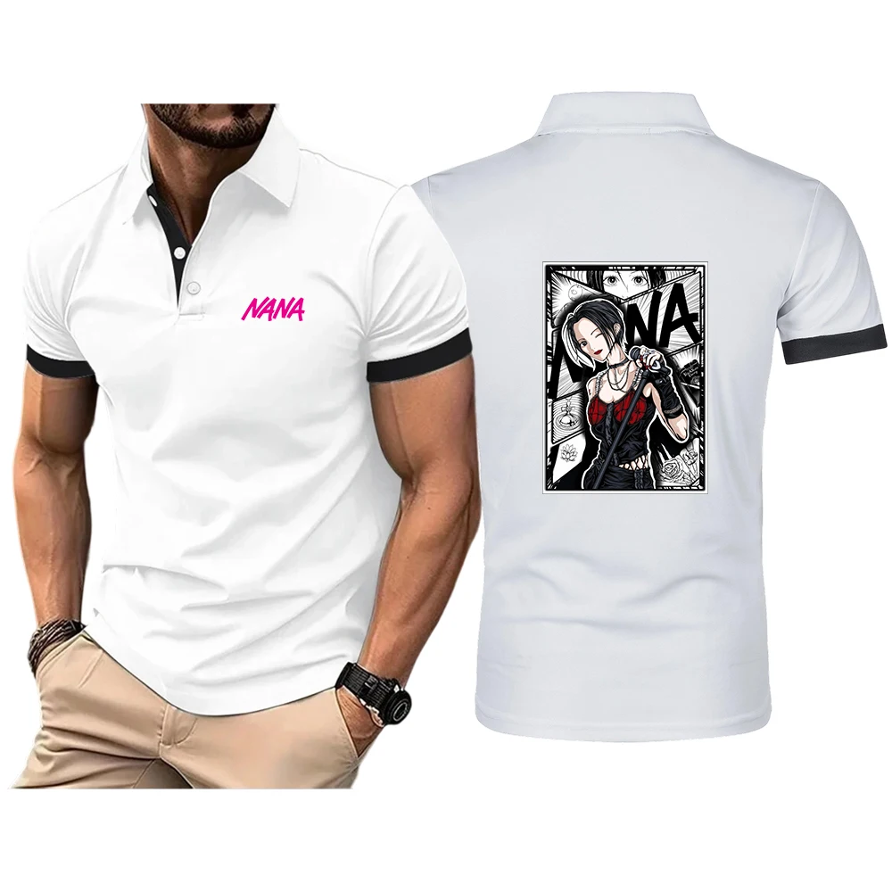 Japanese Anime Nana Osaki Printing 2026 New Man's Summer Solid Color Short Sleeve High Quality Slim Fit Polo Shirt Tops view 4