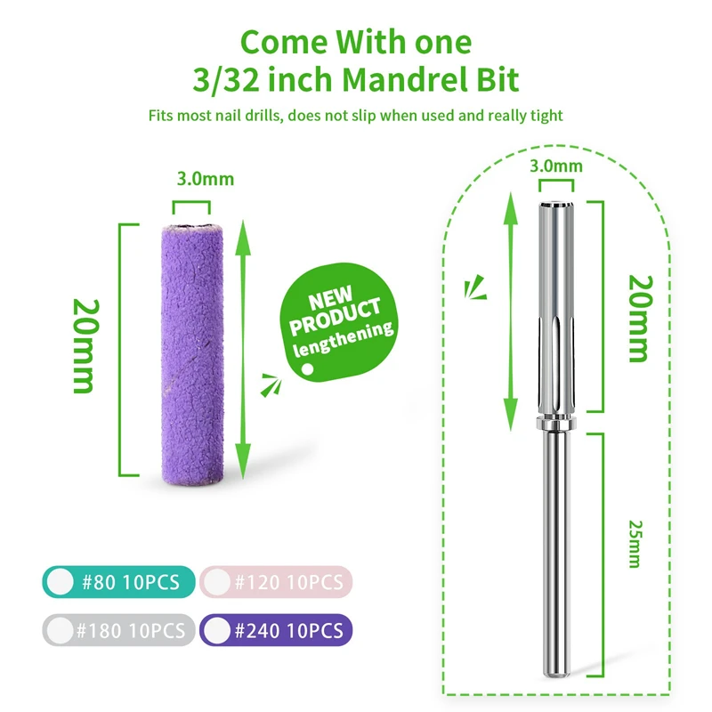 Mini anneau de ponçage en acier inoxydable, version arc-en-ciel, tige spéciale pour le meulage, accessoires pour perceuse à ongles et mèches