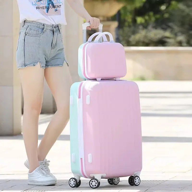 Moda feminina Trolley de senha, continuar Malas, Enrolando Conjunto de bagagem, Leve Bolsa de Viagem, 20 24 28"