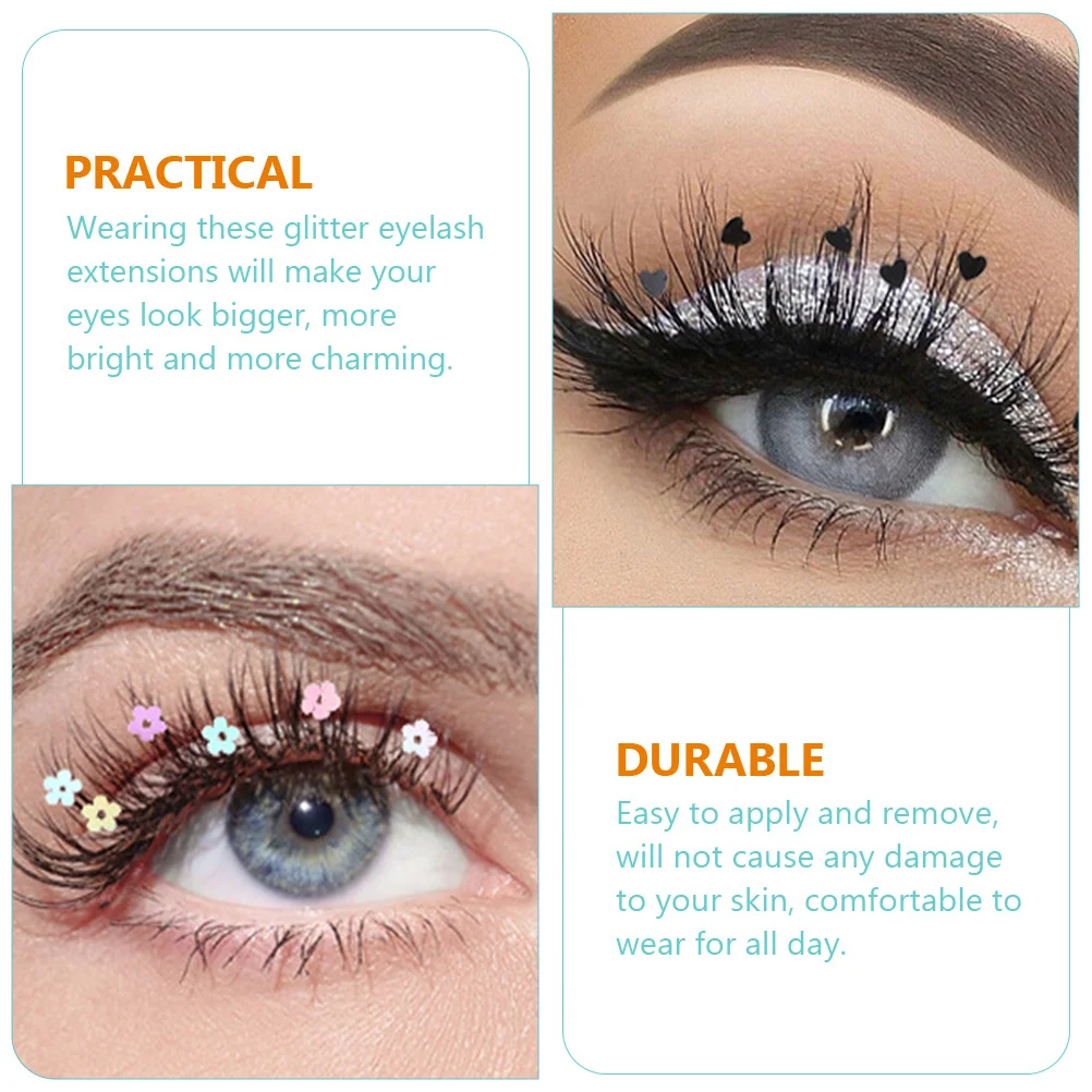 4Pairs Glitter Eyelash Extensions Set Fashionable Colored False Lashes Easy Apply Remove Comfortable All Day Wear Stand Out