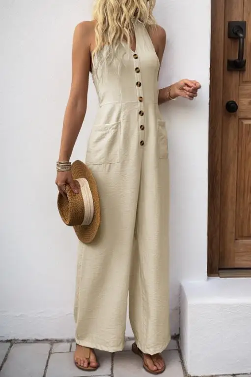 

2026 Spring and Summer New Fashion Casual Elegant Sexy Splicing Knitted Solid Color Style Jumpsuit for Women