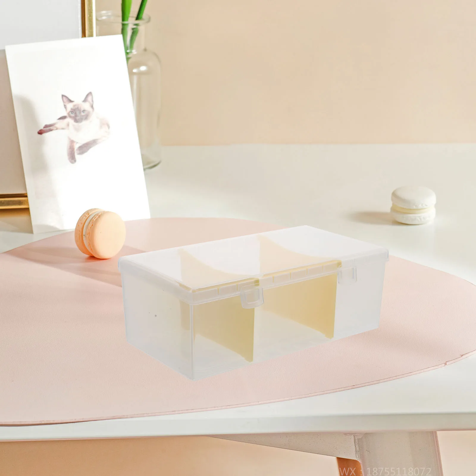 

Transparent Card Organizer Box Portable Business Card Storage Container Versatile for Office Home Use Office Cards Holder