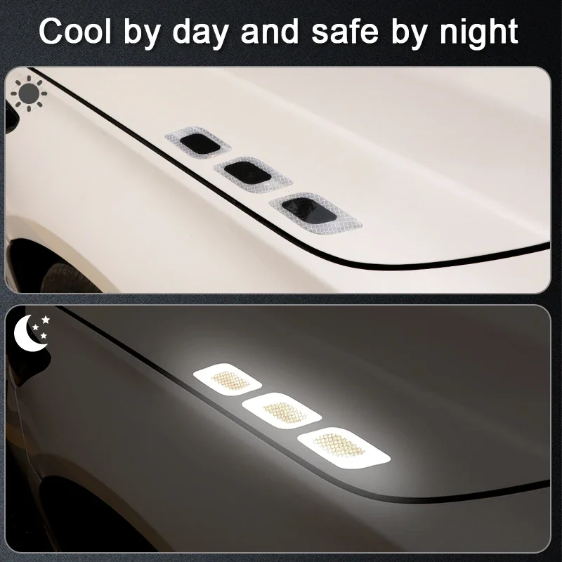6PCS Car Reflective Stickers Multi-Color Anti-Scratch Decorative Safety Exterior Warning Sticker For Truck Auto Car Accessories