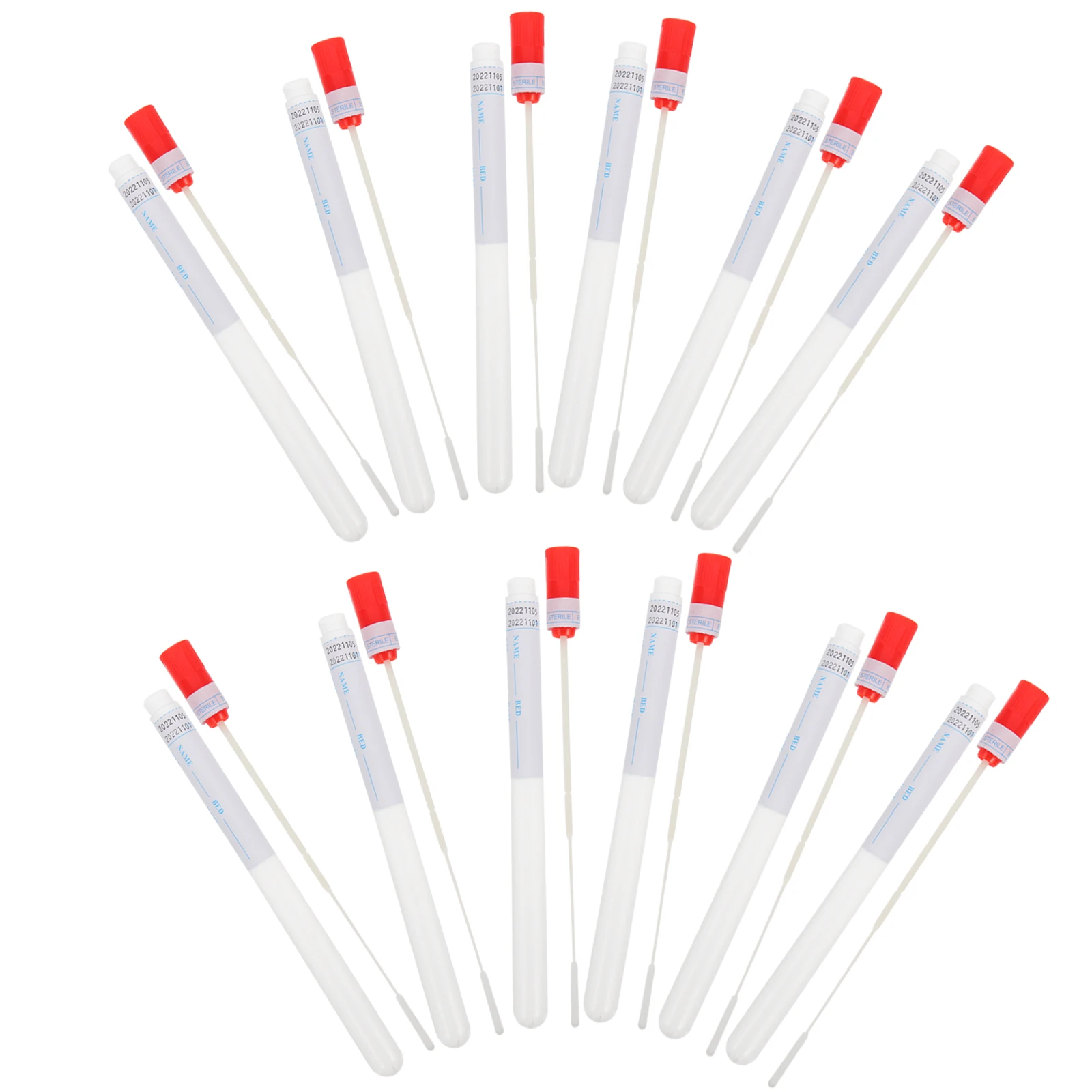 

50 set 50 Sets Nasal Swabs Plastic Sampling Throat Specimen Sterile Portable Medical Testing Disposable Nasal Swabs Accessory