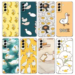 Cartoon Duck Goose Game Phone Case For Samsung Galaxy S24 S23 S22 S20 Ultra S21 FE 5G S10 S9 Plus S10E S8 Soft Clear Cover
