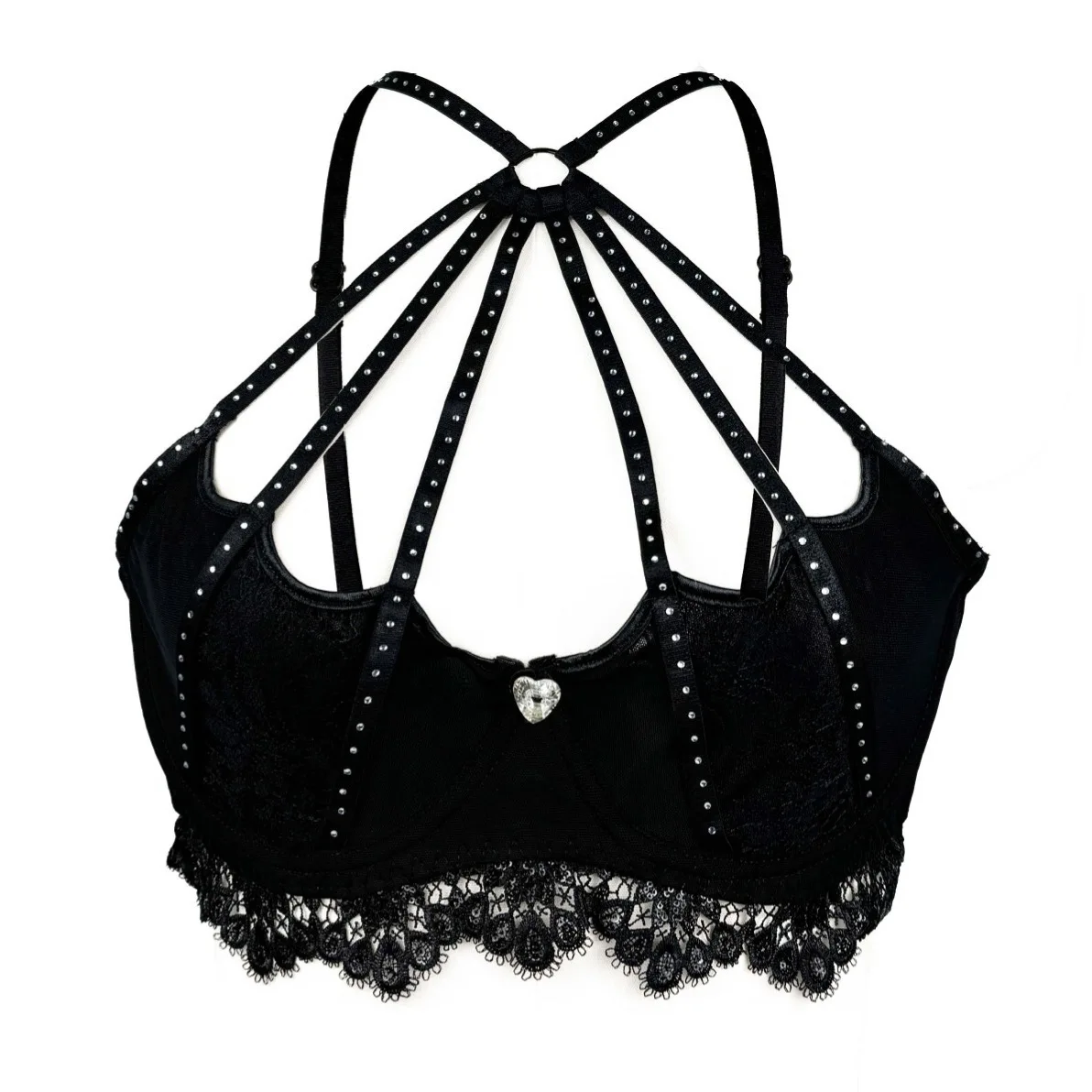 

Bla Lace Tulle Sequin Strap Binding Sexy Slimming Inner Wear Small Strap Vest Women's Faion Summer ort Length