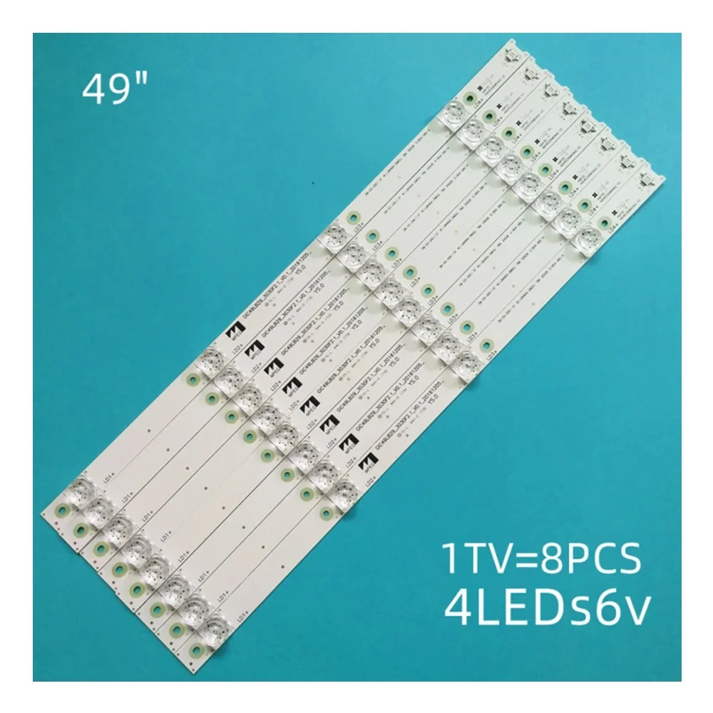 Imagem -04 - Tira de Luz de Fundo Led para Tcl Lente Quadrada 49 451 mm 49 4led 49hr330m04a2 4c-lb4904-hr07j Lvf485nd1l Cd9w03 v1 49a950c Pcs Set