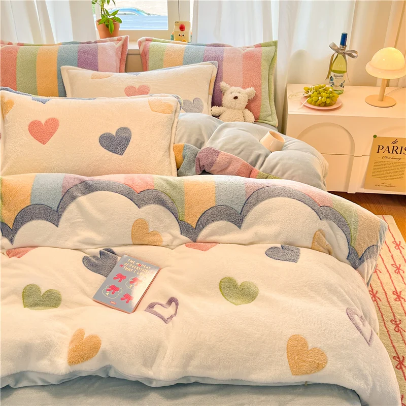 Superzacht flanellen dekbedovertrek 1 stuk (geen kussenslopen), gezellig warm flanellen beddengoed dekbedovertrek, duurzaam comfortabel voor slaapkamer