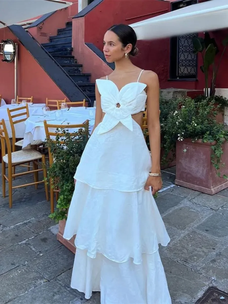 

Женская полая плиссированная длинная юбка с цветочным принтом и высокой талией Street Sle V-Ne Summer Dr