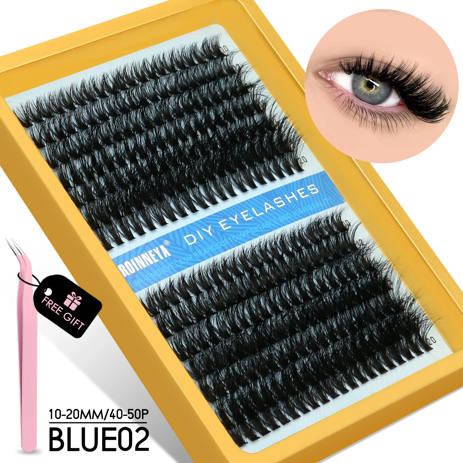 Cluster Lashes Kit, 15 Rows Mixed Volume Eyelashes