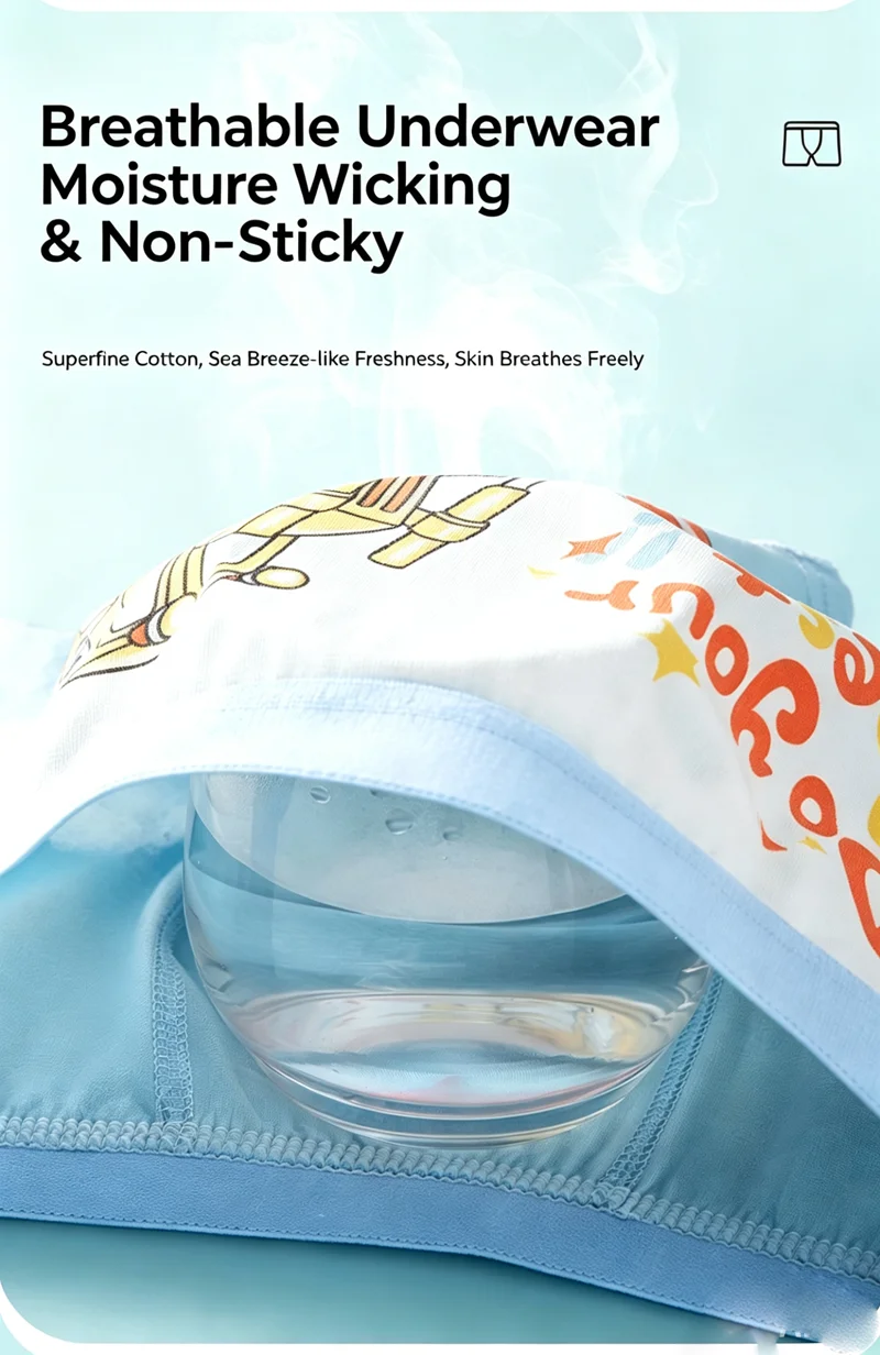 4 Stück Jungen-Unterwäsche mit Cartoon-Baufahrzeug-Motiven, Boxershorts, Kinderkleidung aus A-Klasse-Baumwolle, Atmungsaktive Weiche Kinderunterhosen – Detail 6