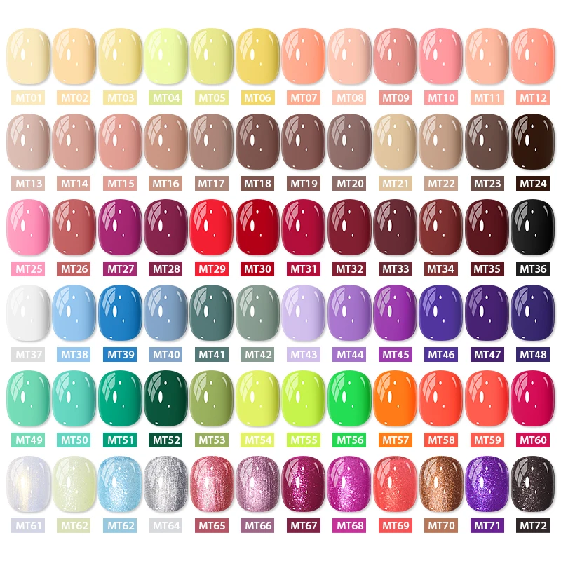 Mtssii 7ml Gel Nail Polish 72 Colors Nail Gel Polish For All Season Colorful Gel Soak Off UV LED Gel Nail Art DIY Design Varnish