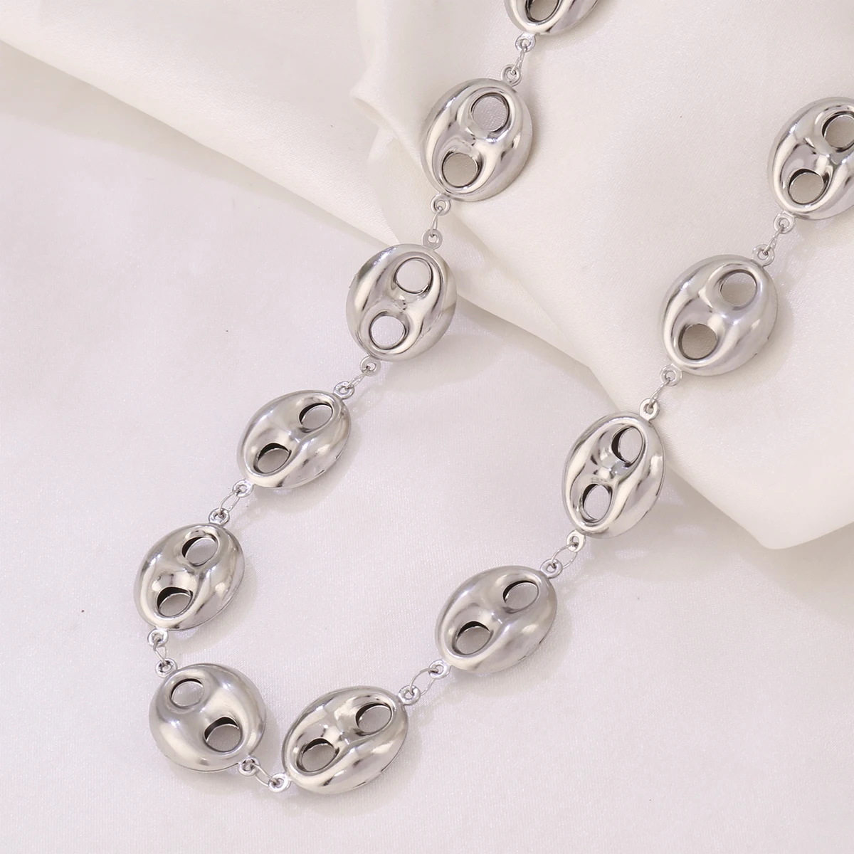 316L Stainless Steel Coffee Bean Chain Necklace For Women Fashion Gold Color Coffee Bean Charms Chain Necklaces Femme Jewelry view 2