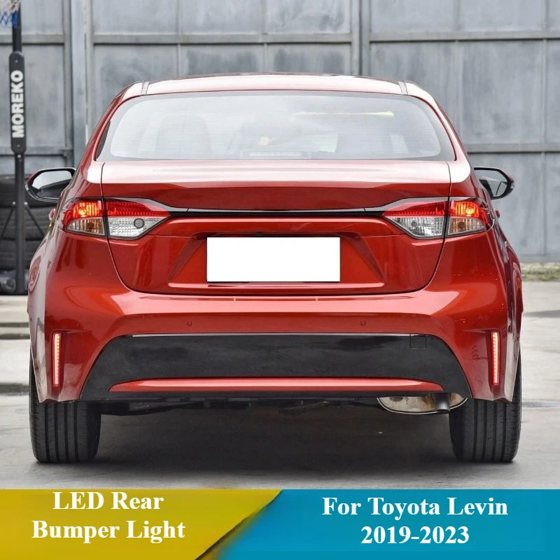 For Toyota Levin 2019-2023 Car LED Rear Bumper Light Reflector Rear Fog Lamp DRL Brake Turn Signal Lights for US Version Corolla