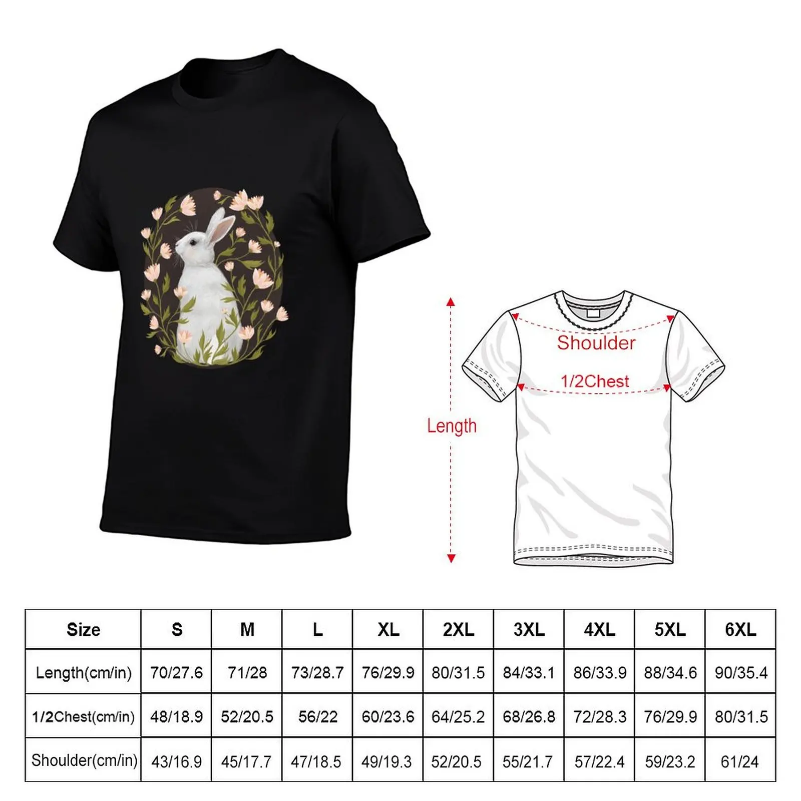 White Rabbit Floral Active T-Shirt oversized graphic tee customizeds street wear mens graphic t-shirts pack