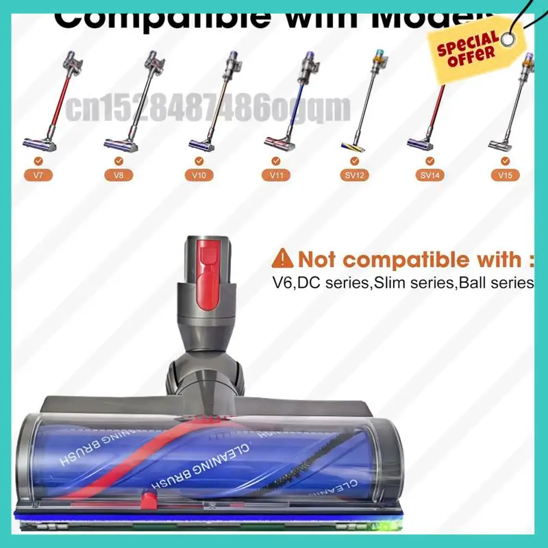 -ABJZ Direct Drive Head With LED Headlights For Dyson V7 V8 V10 V11 V15 Direct Drive Head Quick-Release Head Cleaner Brushes