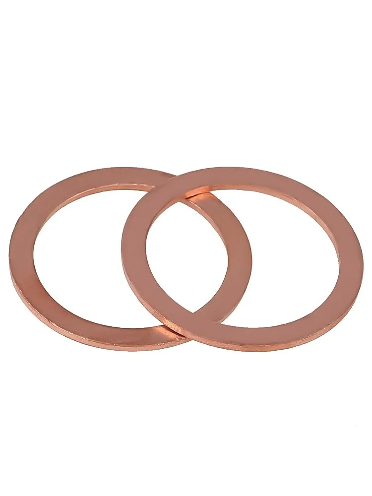 10/20/50/100pcs M5 M6 M8 M10 M12 M14 M16 Copper Flat Gasket Flat Ring Gasket Sump Plug Oil Seal Copper Washer Fastener image 6
