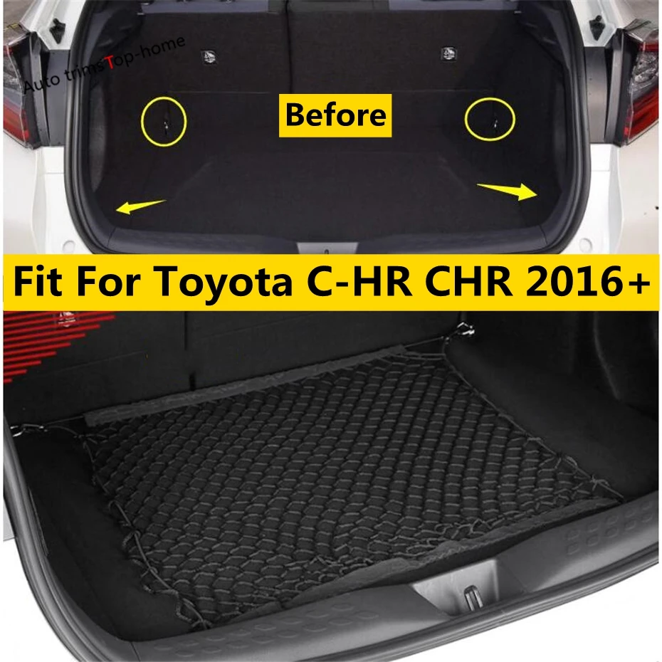 

Rear Back Cargo Trunk Storage Organizer Luggage Net Elastic Cover Kit Trim Accessories Interior For Toyota C-HR CHR 2016 - 2022