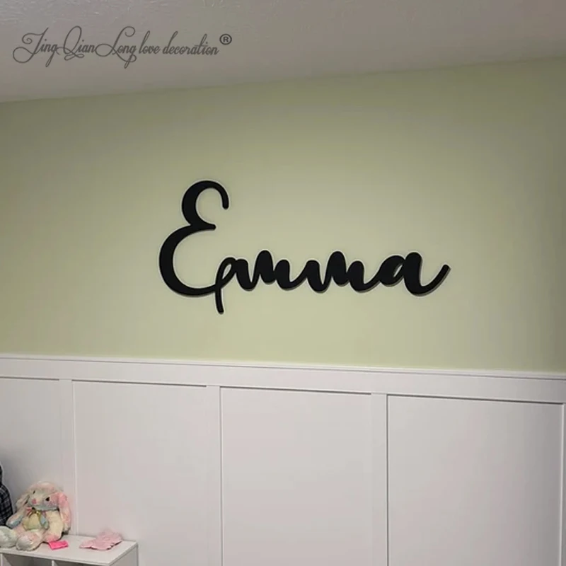 Customized Large Baby Name Sign, Cursive Name, Nursery Name Sign, Family Name Sign Above Crib Name Script