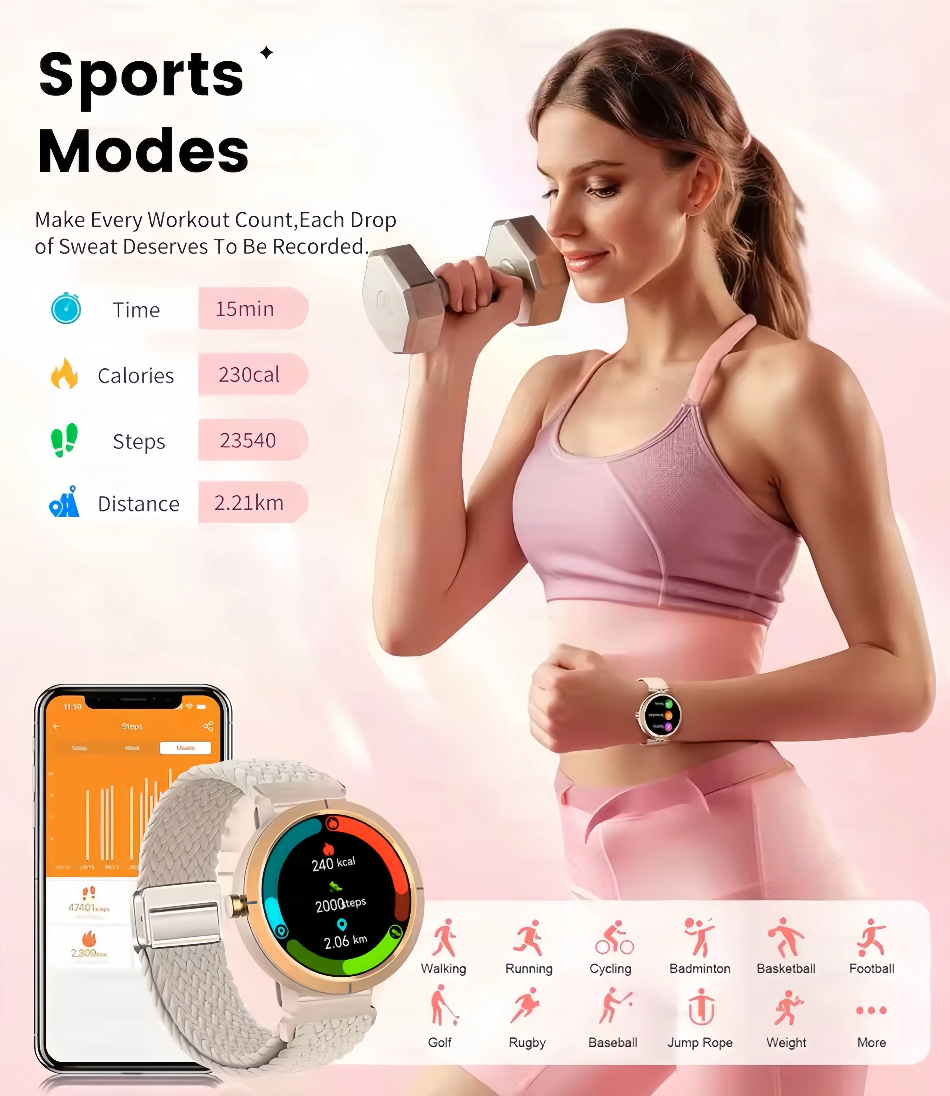 Nuevo reloj inteligente con posicionamiento GPS 1,32AMOLED 5ATM resistente al agua para mujeres salud Bluetooth llamada 360mAh brújula 170 + modo deportivo SmartWatch