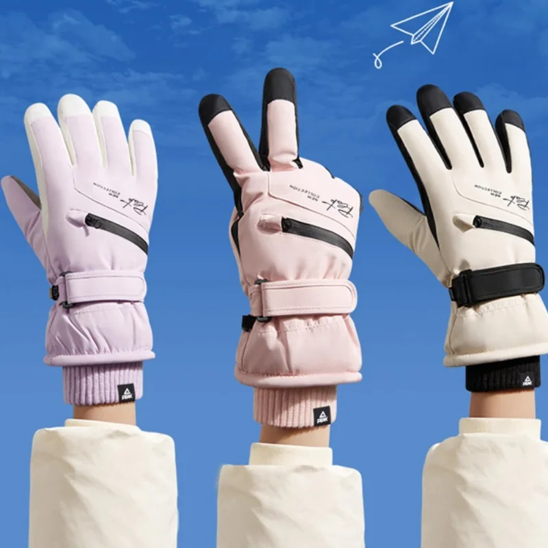 

Зимние перчатки для мужчин и женщин, термолыжные перчатки с сенсорным экраном, ветрозащитные водонепроницаемые перчатки для сноуборда с флисовой подкладкой, холодная погода