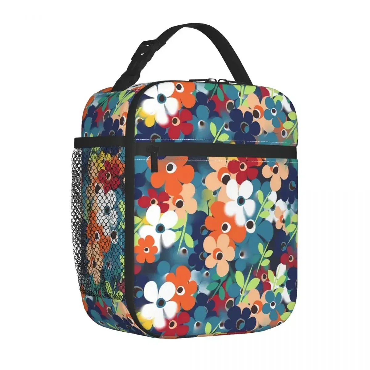 

Ditsy Floral Print Lunch Bag For Child Flower Power Lunch Box Picnic Portable Thermal Tote Handbags Oxford Print Cooler Bag