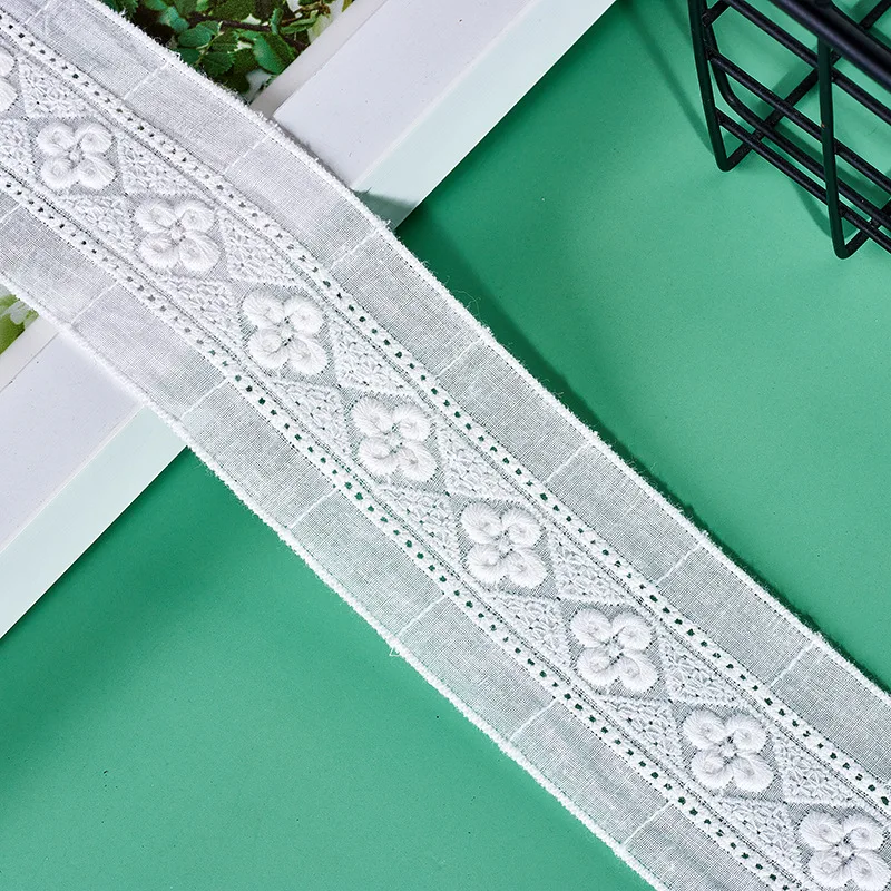 30Yards Cotton Embroidery Lace Trim, Patchwork Needlework, Sewing Accessories, Clothes Decoration, Garment Material,