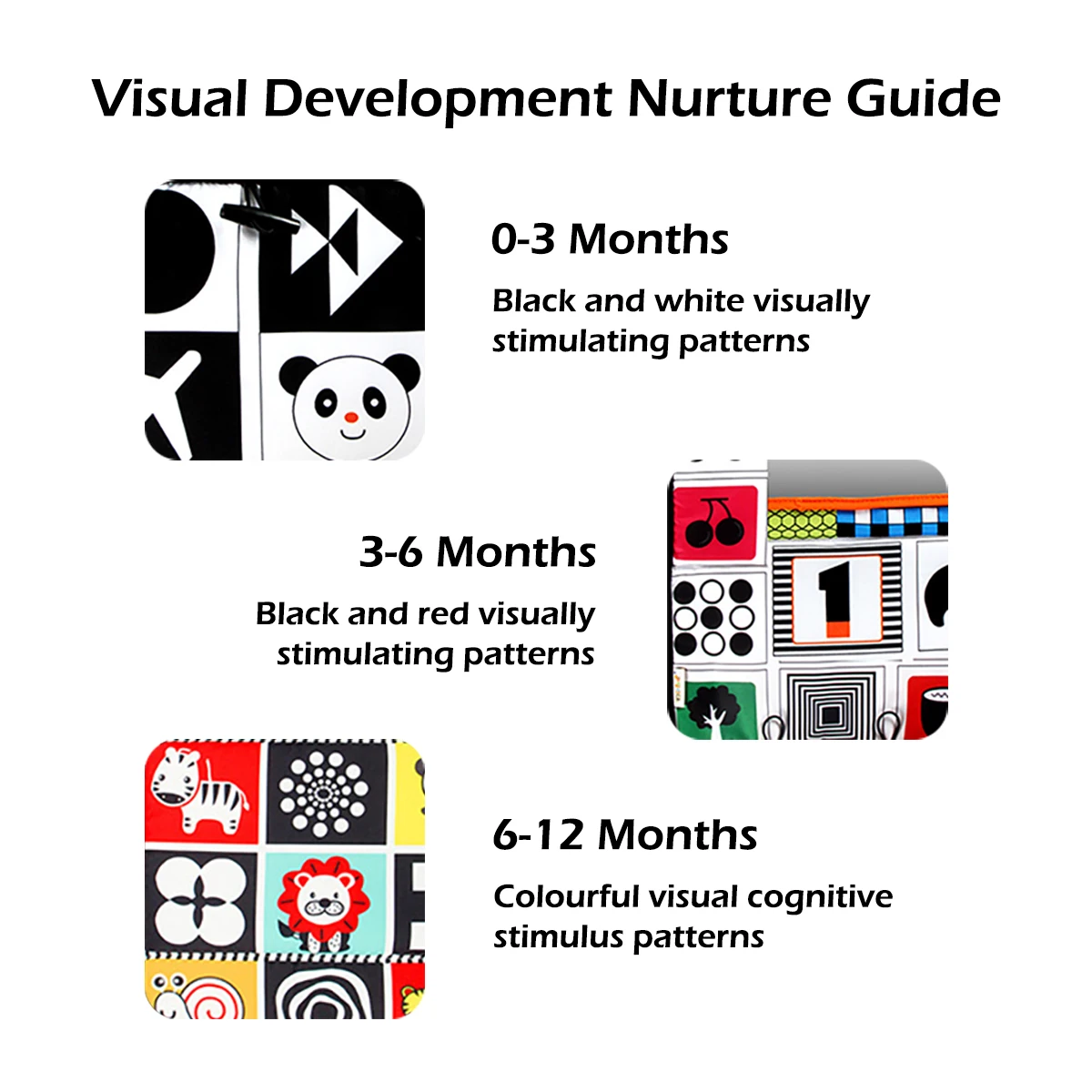 白黒新生児用ミラーおもちゃ、赤ちゃんのうつ伏せ遊び、モンテッソーリ教育、ハイコントラストアクティビティ感覚玩具