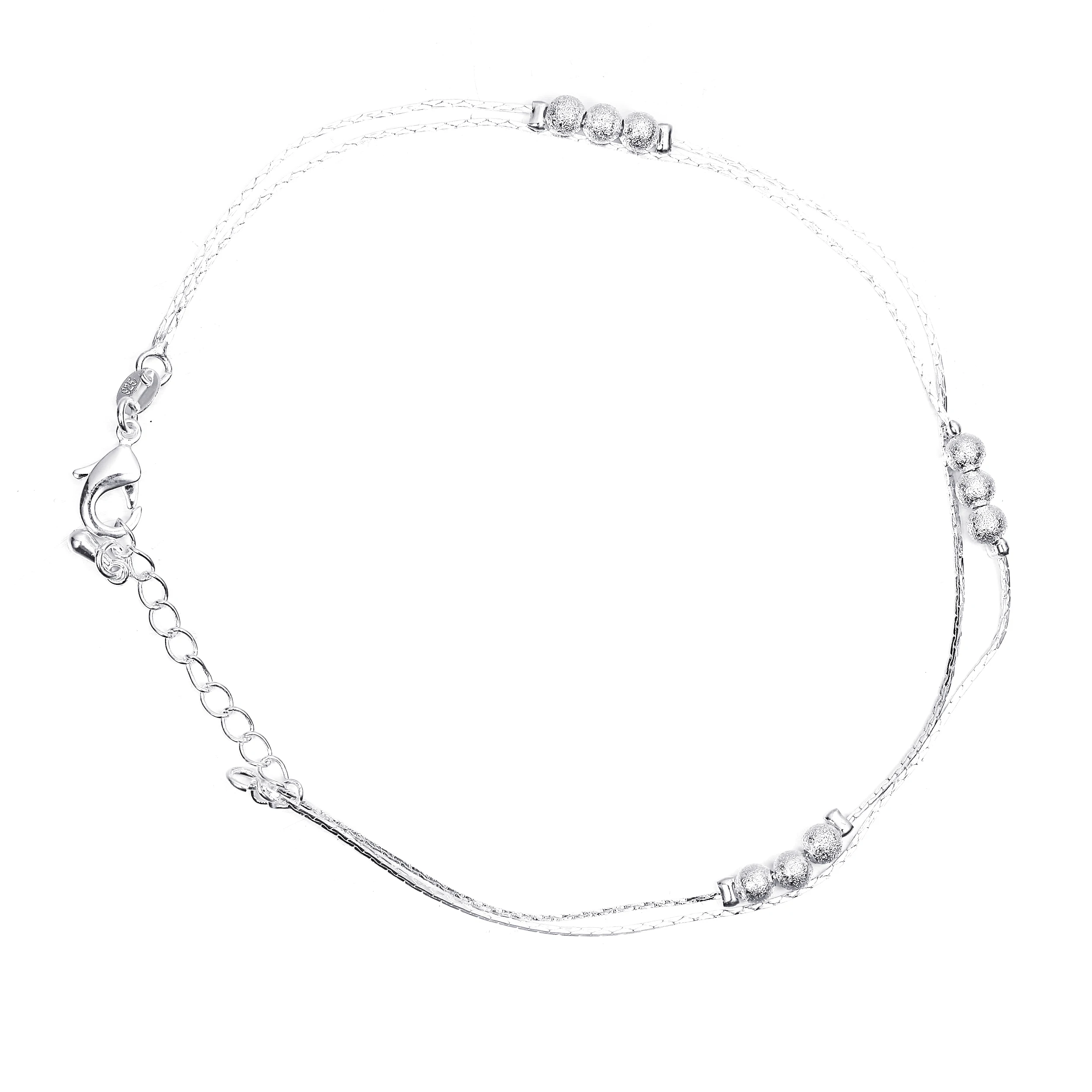 Fashion Jewelry Plated Silver Anklets High Quality Ankle Bracelet Factory Price Fine Jewelry 10 inch Anklet  MDA022 image 6