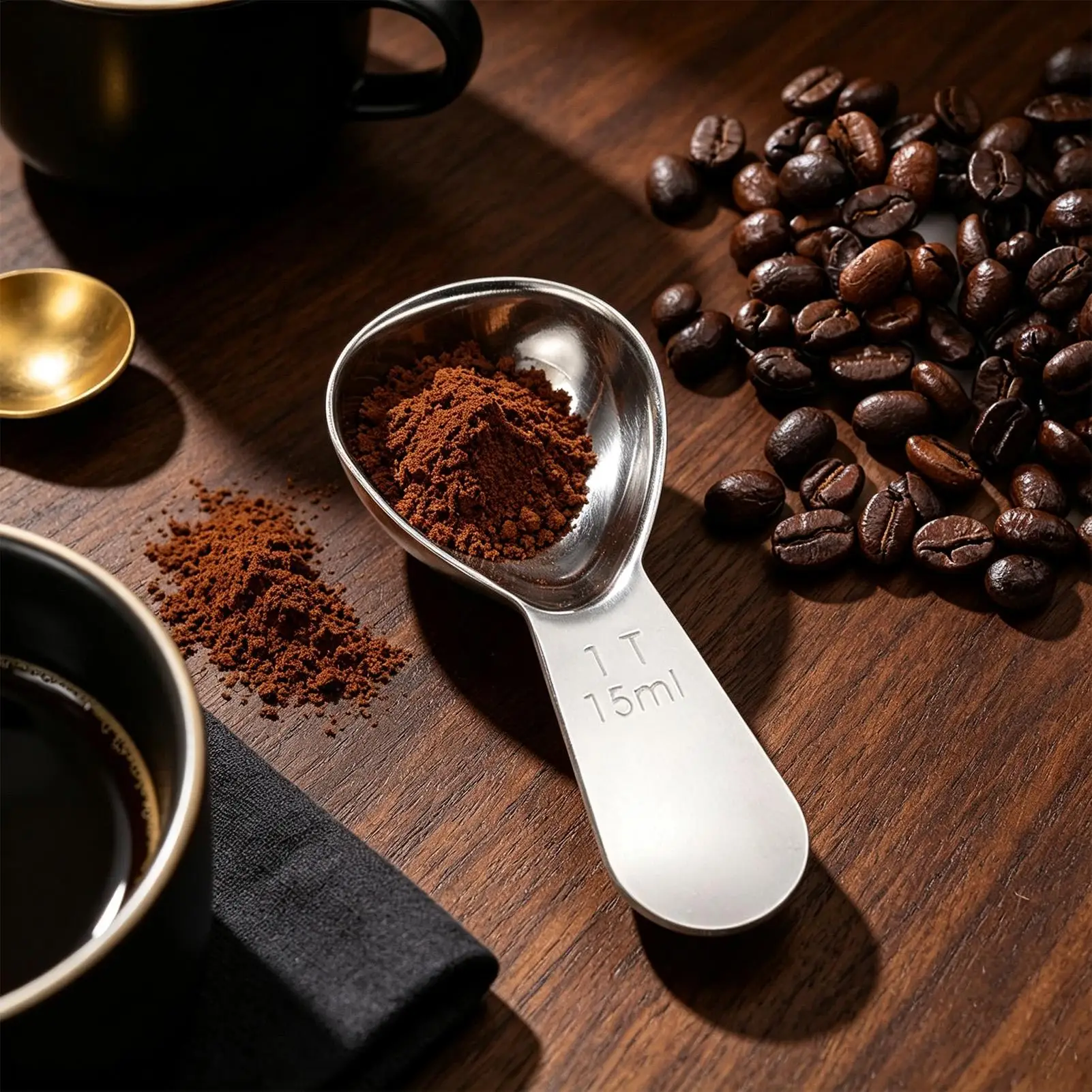 15ml/30ml Stainless Steel Coffee Spoons Coffee Measuring Scoop With Graduated Measuring Spoon Beans Tea Sugar Measuring
