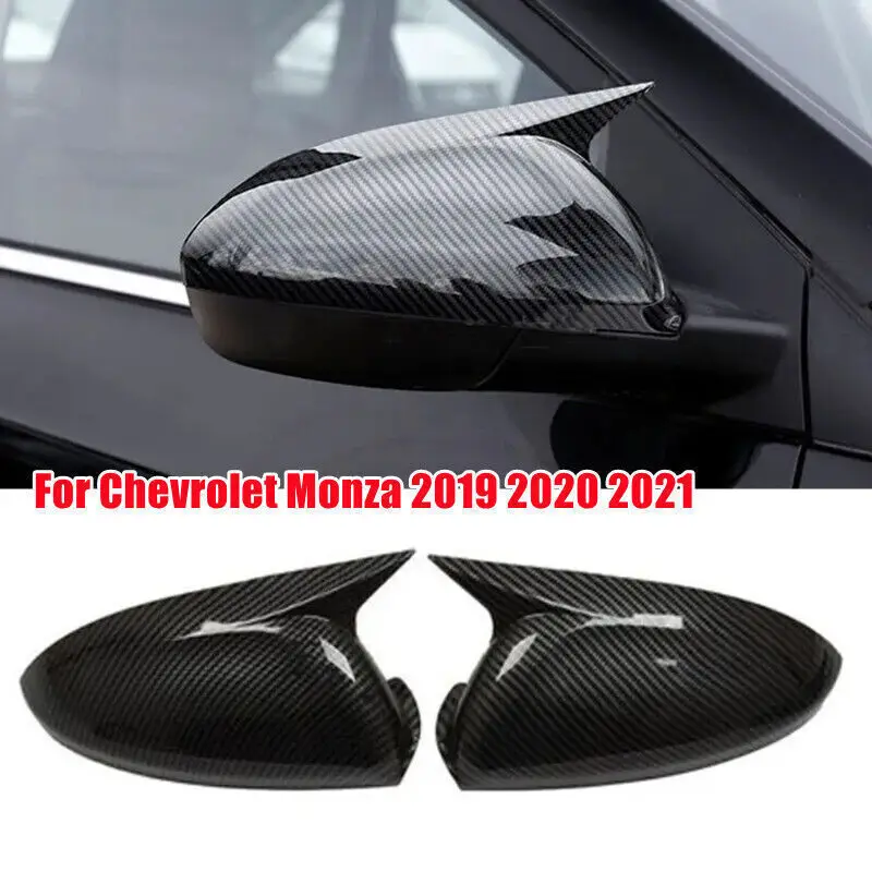 For 2019 2020 2021 Chevrolet Monza Carbon Fiber OX Horn Door Side Mirror Cover