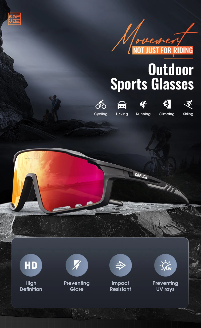 KAPVOE Radfahren Sonnenbrille Frauen Outdoor Sport UV400 Brille Männer Fahren Fahrrad Radfahren Gläser Bike Road Mountain Brillen – Detail 2