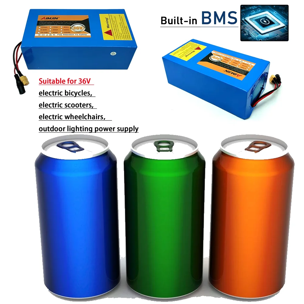 10s5p 36v 15Ah 18650 high-power rechargeable lithium battery XT60,DC,XT30 + charger, used for electric motorcycles,bicycle