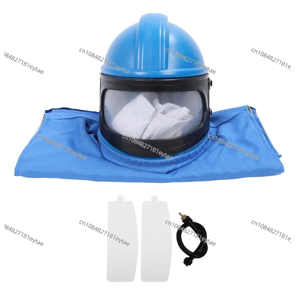 Air Supplied Sandblasting Helmet with Cooling System, Sandblast Hood, One Piece / Split Sandblasting Suit