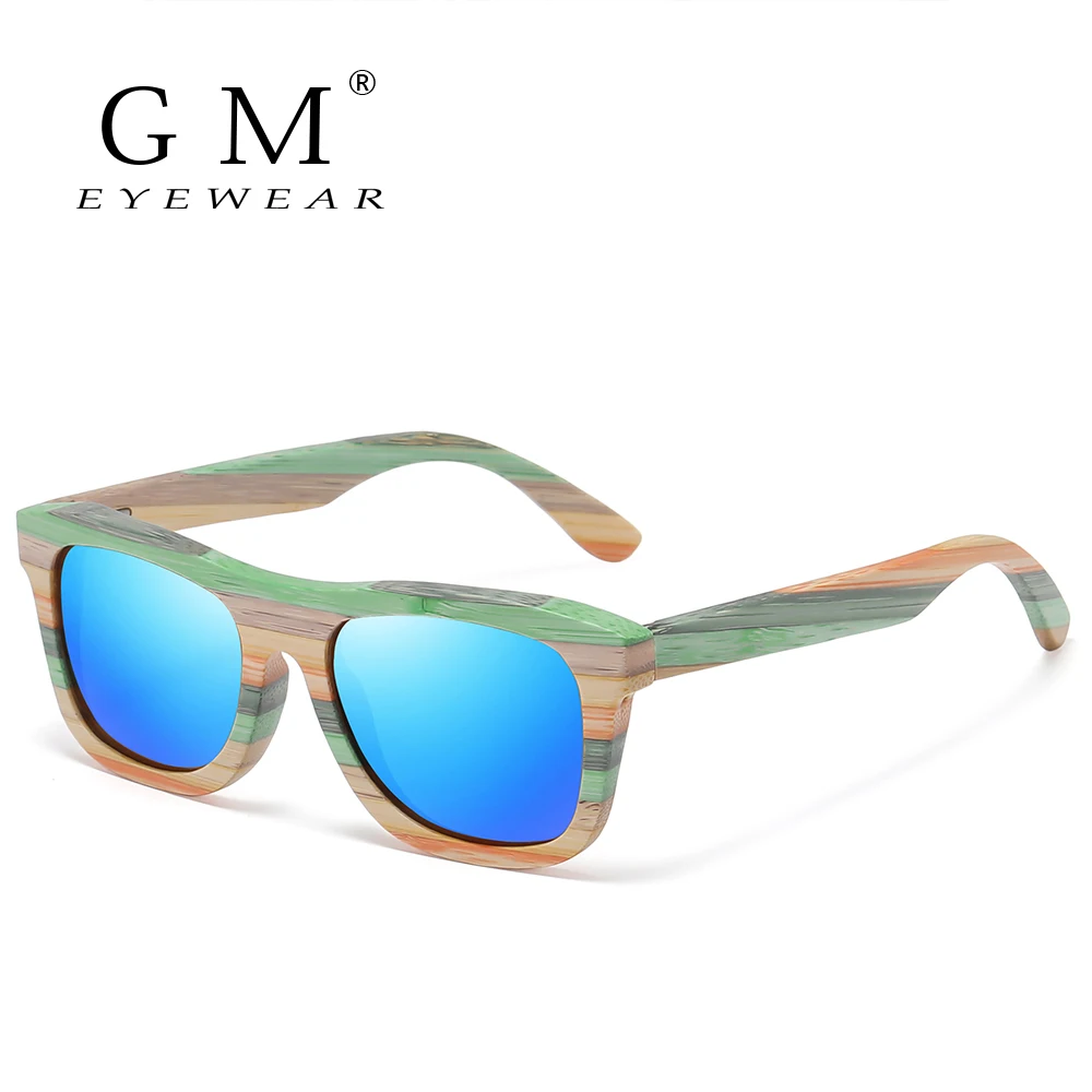 GM Spring 2023 new natural color bamboo and wood sunglasses fashion polarizer coated glasses 1728