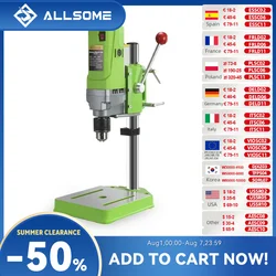 ALLSOME MINIQ Mini Macchina di Perforazione Trapano Presse Banco di Piccolo Trapano elettrico Macchina Banco di Lavoro di trasmissione ad ingranaggi 220V 710W HT2600