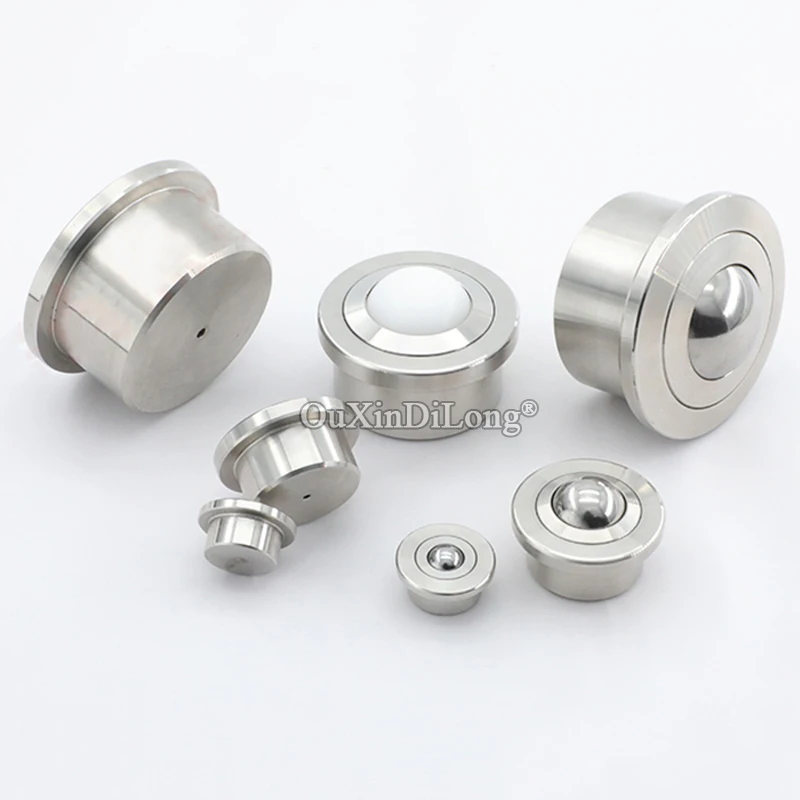 8PCS Precision Convey Universal Ball Transfer Unit Ball Bearing Bull Eye Wheel Casters Scroll Flexible Conveyor Rollers Sliders