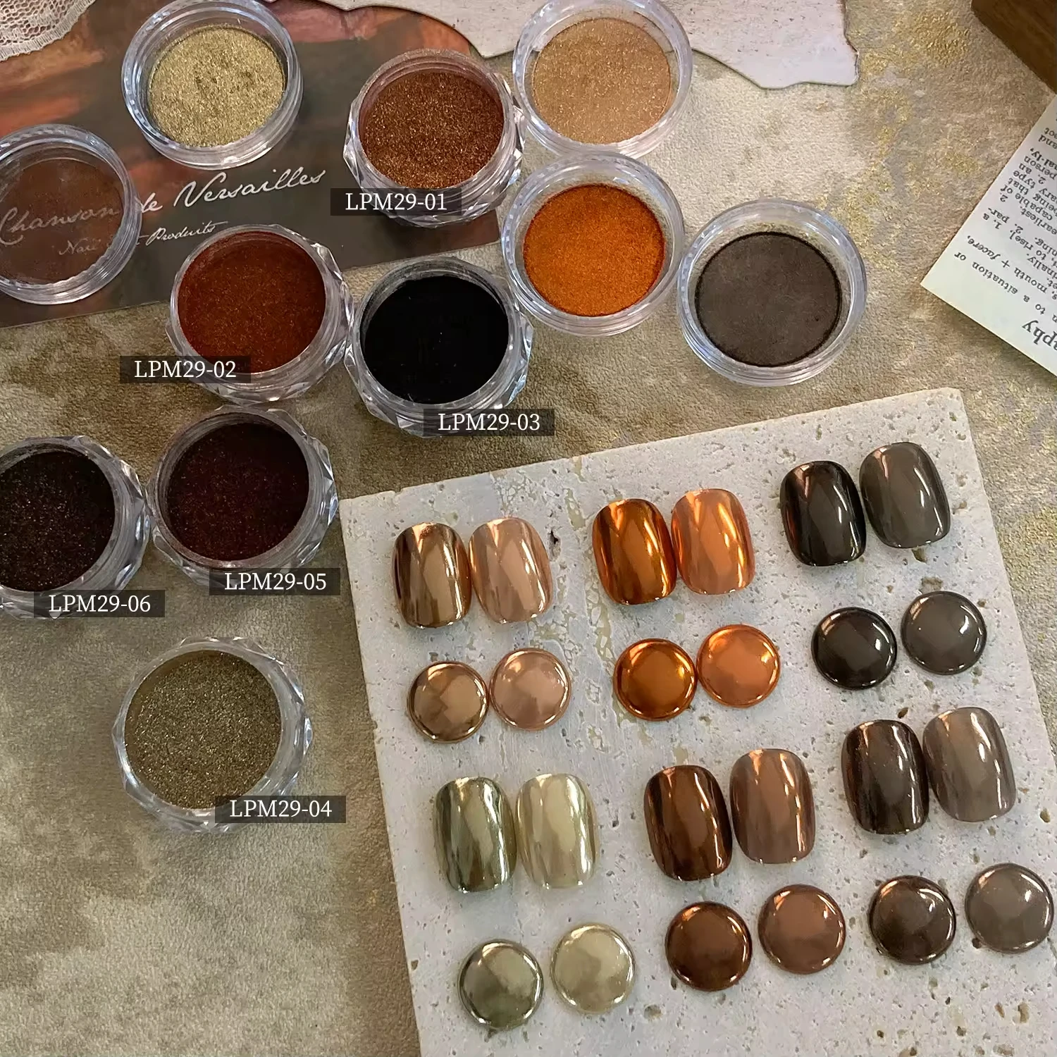 Nuevo Color de invierno y otoño, polvo de espejo opcional, polvo de gel para uñas,