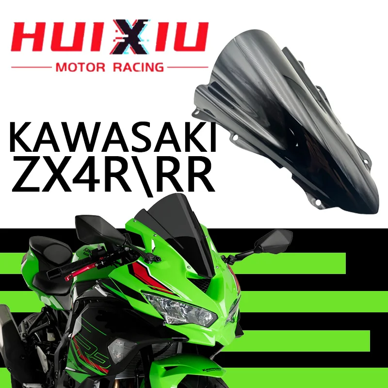 

For Kawasaki ZX4R ZX4RR ZX-4R ZX-4RR 2024 2025 + Motorcycle Accessories Windshield Windscreen Kit Deflector Shroud Shield Guard